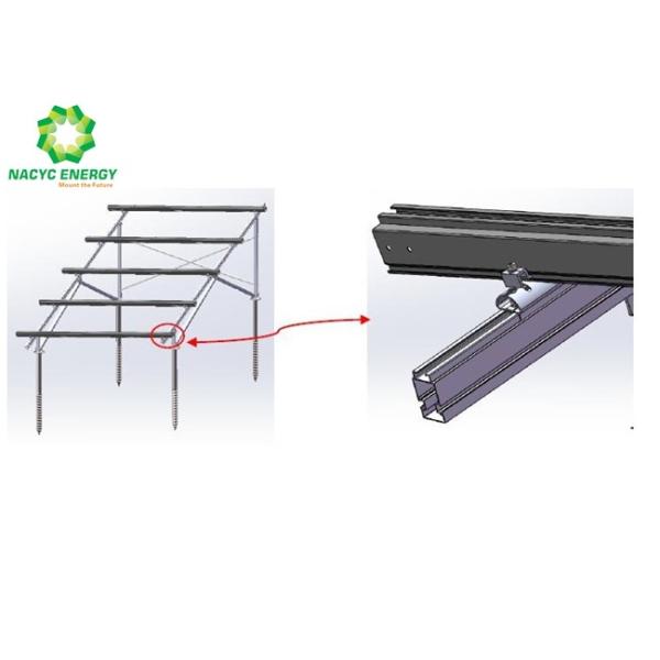 Adjustable Solar Panel Mount Design Aluminum Solar Panel Ground Brackets Of Aluminum Structure
