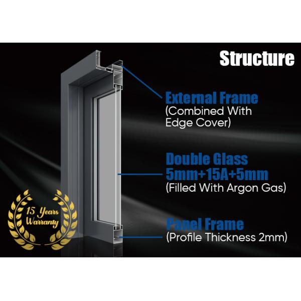 Waterproof Aluminium Casement Doors Double Layer Tempered Glass Casement Doors