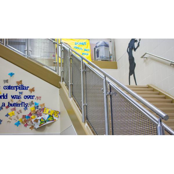 304/316 Sliver Stainless Steel Fence Mesh Easy Maintenance for Stair protection