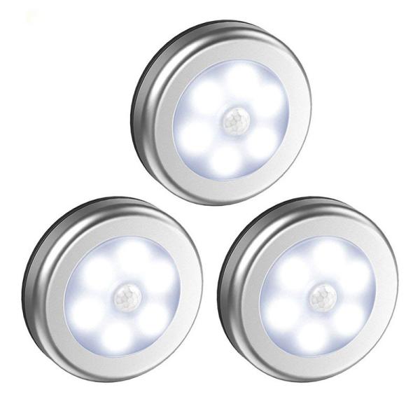 Quality LED Motion Sensor Led Under Cabinet Lights Dry Battery LED Night Light Motion Lamp 6leds PIR Body Motion Wall Ind for sale