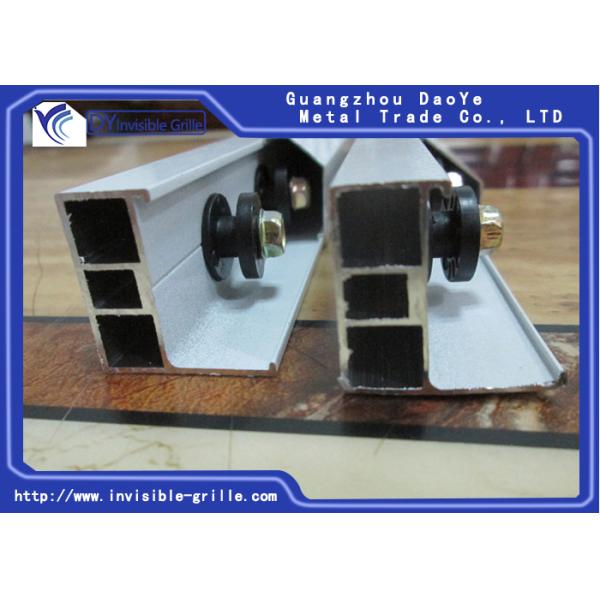 Fixed Aluminium Sliding Rail , Invisible Grilles Aluminium Track Channel