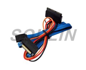 China Red Color 7+15pin 22pin SATA Cable Female To SATA Female W/ Molex IDE 4Pin Power on sale