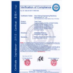 Wuxi Ketong Engineering Machinery Manufacture Co.,Ltd Certifications