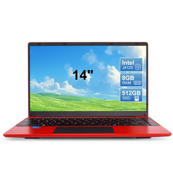 Portable 14" Windows 11 Laptop Computer Intel Celeron J4125 Quad Core Processor