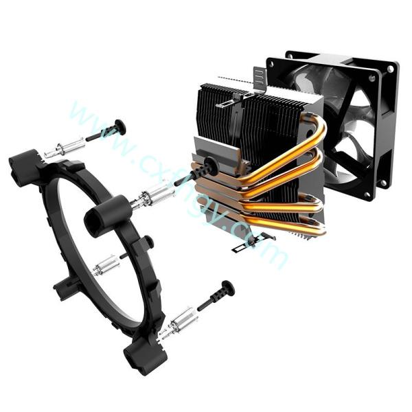 Cxfhgy PWM Silent CPU Cooler LGA/2011/115X/775/AMD 3Pin PC CPU Cooling Radiator 4 Copper Tubes Fans CPU Cooler LED CPU