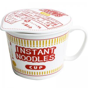 Sustainable Ceramic Instant Noodle Bowl , Porcelain Ceramic Ramen Bowl Set