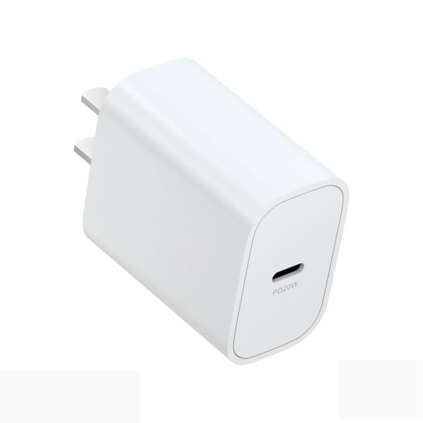 PD20W Cell Phone Charger Adapter Fireproof ABS Fast Charger Travel Adapter For Iphone 12