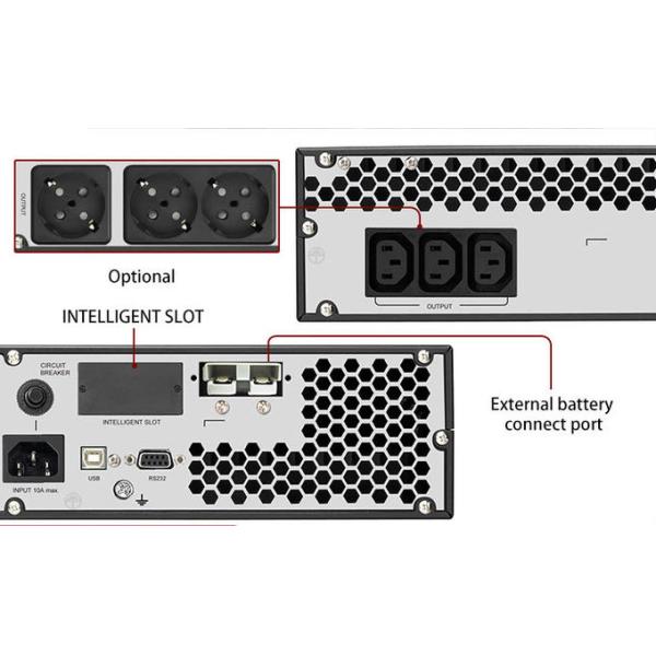 Small 220V 1800w 19 Inch Rack Mount UPS Battery Backup Power Supply