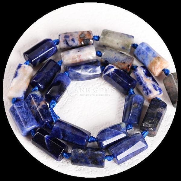 Blue Calcite Howlite Gemstone Bead Strands Crystal Raw Rough Faceted Nuggets for Bracelets