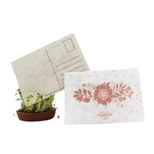 Quality Custom Paper Seed Embedded Cards Printed Plantable Herb Seed Paper for sale