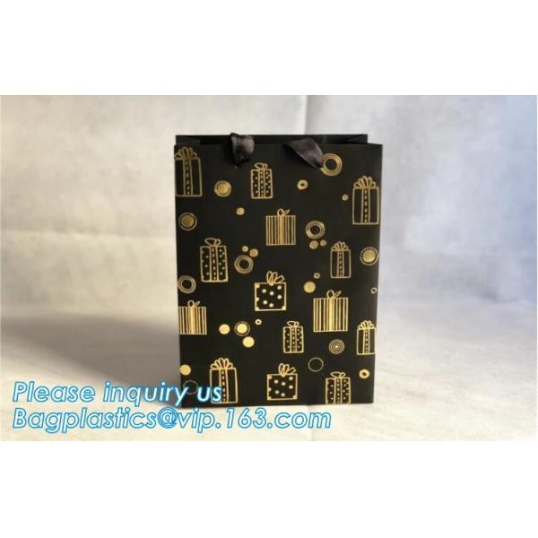 flat paper handle customized design shopping gift printed kraft paper bag,Paper Carrier Bag With Personalization Logo Fo