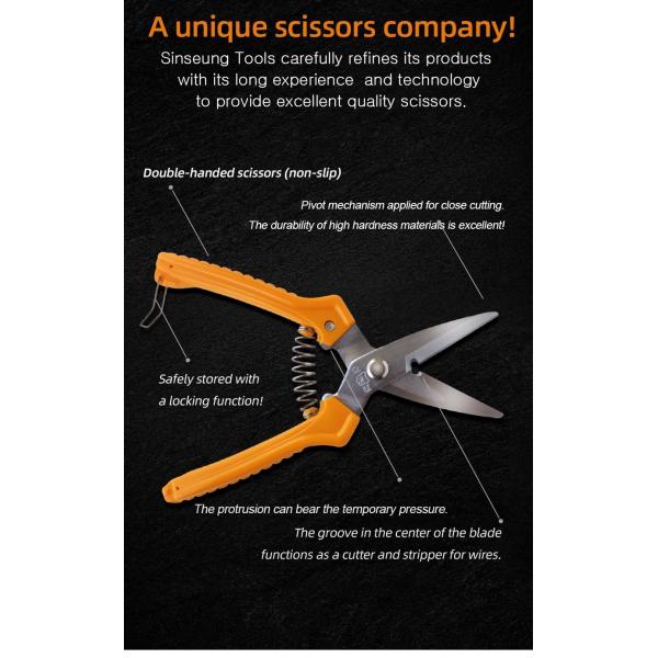 SINSEUNG SB101 Hardware Scissors Wire Stripping Anti-Slip Sawtooth Blade