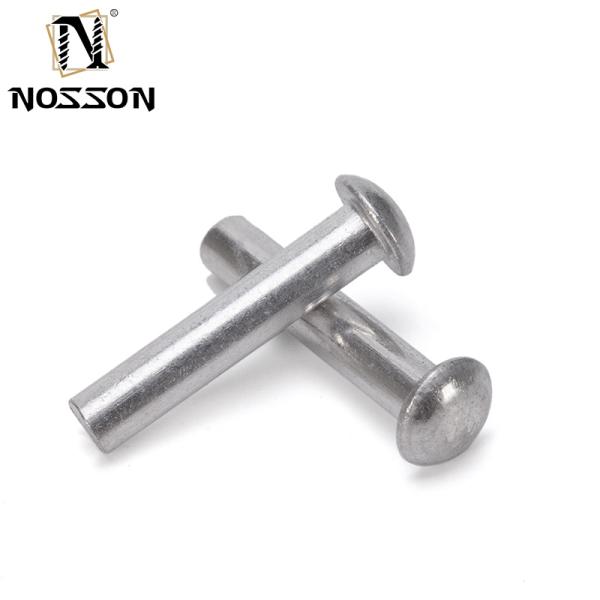 ISO Standard Metric Aluminium Brass Solid Core Rivet Fastenal Flat Head Round Head Solid Mild Steel Copper Rivets with Bright Finish