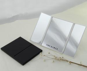 China High quality plastic three folds pocket compact mirror/cosmetic mirror/makeup mirror on sale