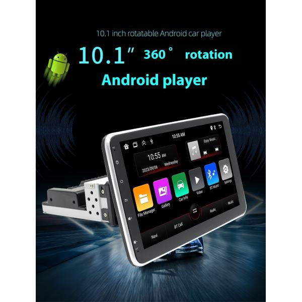 Creatall 10.1 Inch Central Control Car Android GPS Navigation Unit CarPlay for BT USB 360 Degree Rotating Screen Single Head