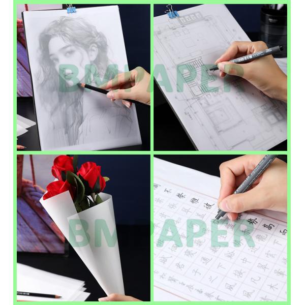 95gsm 150gsm Translucent White Tracing Paper For CAD Drawing 22 x 28 inches