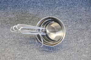 Wholesale Heavy duty food grade stainless steel baking gadgets spoon with linear grips mirror polish measuring spoons and cups set from china suppliers