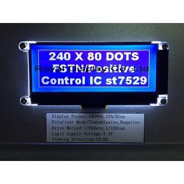 Quality FSTN Positive 240x80 Dots Matrix Lcd Module Amber LED Backlight for sale