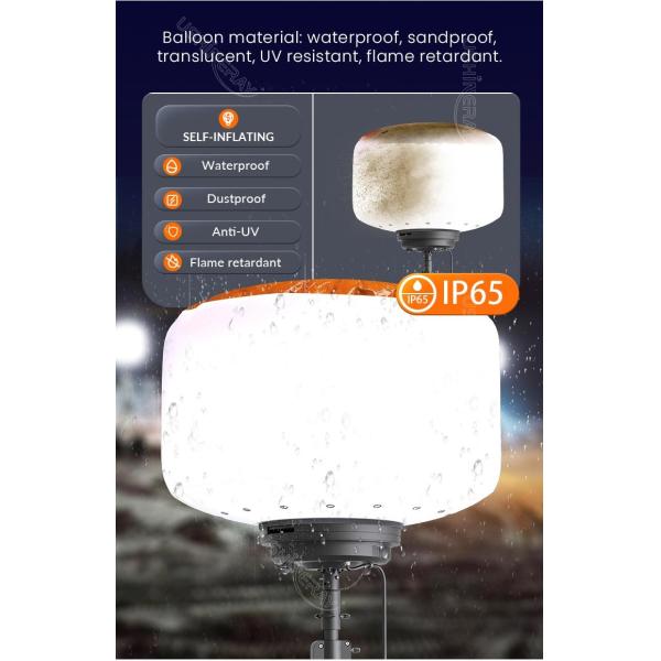 Versatile Portable Work Light 700Watt Balloon LED Light Tower For Road Maintenance