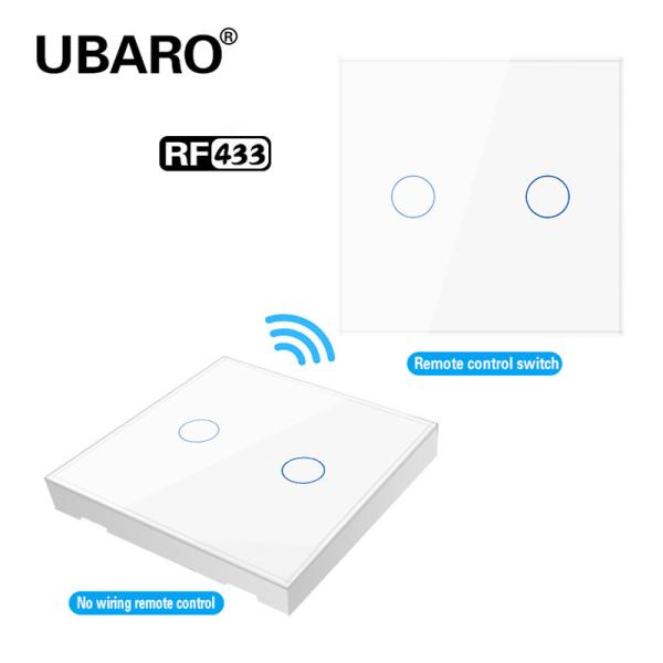 Quality 2 Button Wifi Button Switch Plastic Shell 433mhz Button Tempered Glass Panel for sale