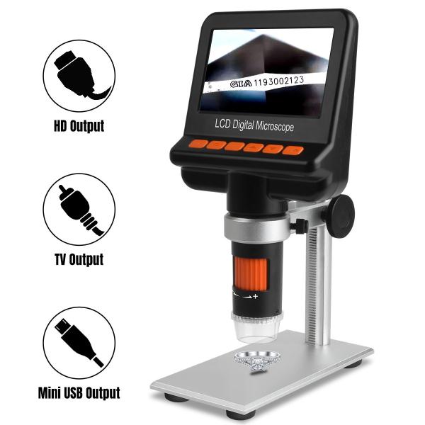 Quality HDMI 1200x Electronic Digital Microscope Camera With Display 12MP Polarizer for sale