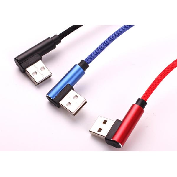 Double Elbow Mobile USB Cable / Braided Data Cable For Samsung OEM Support