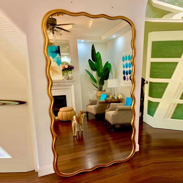 Customized Floor Length Oversized Floor Mirror Wooden Frame 71x32