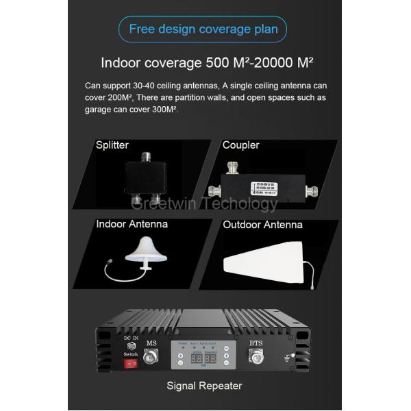 23dBm Dual Band Cell Phone Signal Boosters GSM900 WCDMA2100 For Home Office