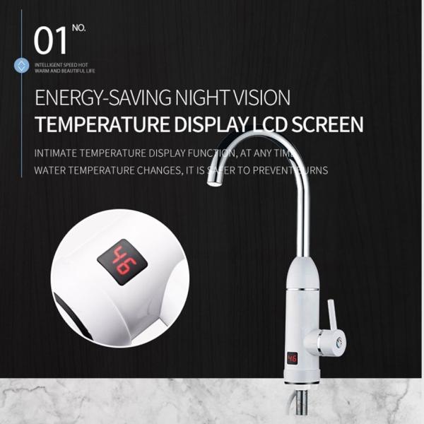 304 Stainless Digital Control Electric Faucet LVD Fast Electric Heating Water Tap