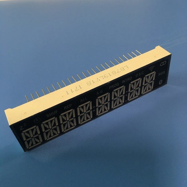 Common Cathode Custom LED Display Ultra Bright Amber 8 Digit 14 Segment Long Lifespan