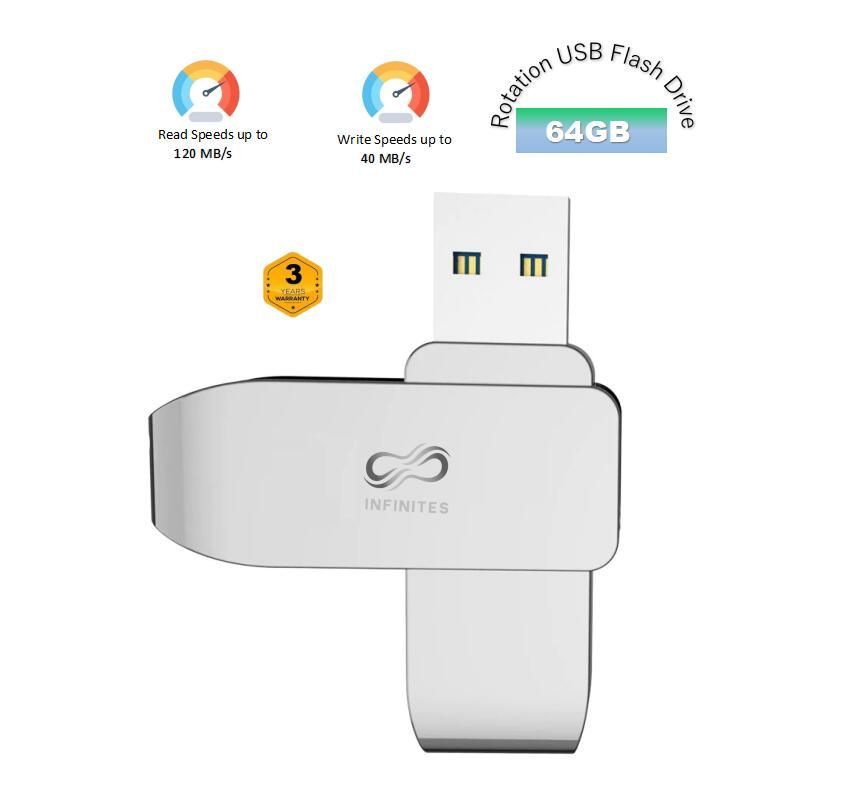 Infinites 32GB USB 2.0 Flash Drive No Software Installation Required Plug and Play