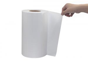China Polyester White Hot Melt Adhesive Film Laminating Fabric for Blackout Curtain on sale
