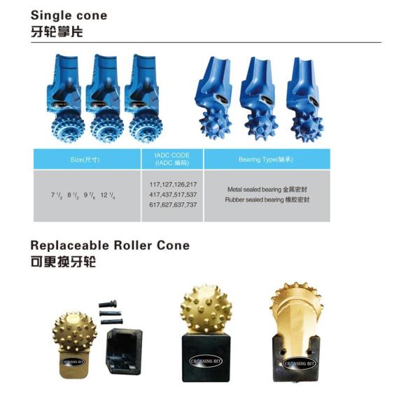 8 1/2 Inch Replaceable Single Cone Drill Bit Cutter / Roller