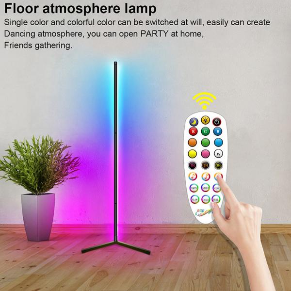 Quality DIY Atmosphere LED Corner Floor Lamp Self Dimming Standing With Remote Control for sale