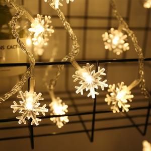 China Christmas Lights Snowflake LED Fairy Lights Battery Operated Waterproof for Xmas Garden Patio on sale