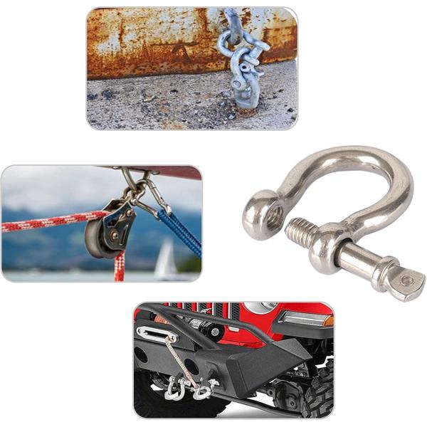 General Industry Stainless Steel Chain Lifting D Shackle 304L 316L Rigging Hardware