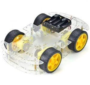 China Longer Version 4WD Smart Robot Car Chassis Kit 4 Wheel Double Layer on sale
