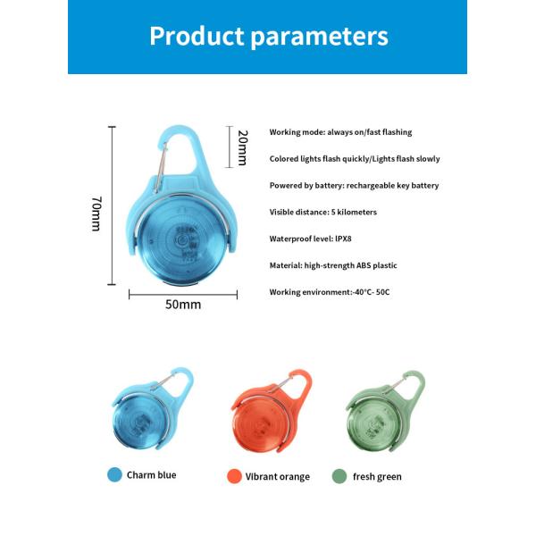 Customized Logo IPX8 Waterproof Adjustable Dog Light Up Tag for Night Walking Flashing Glowing Luminous USB Rechargeable