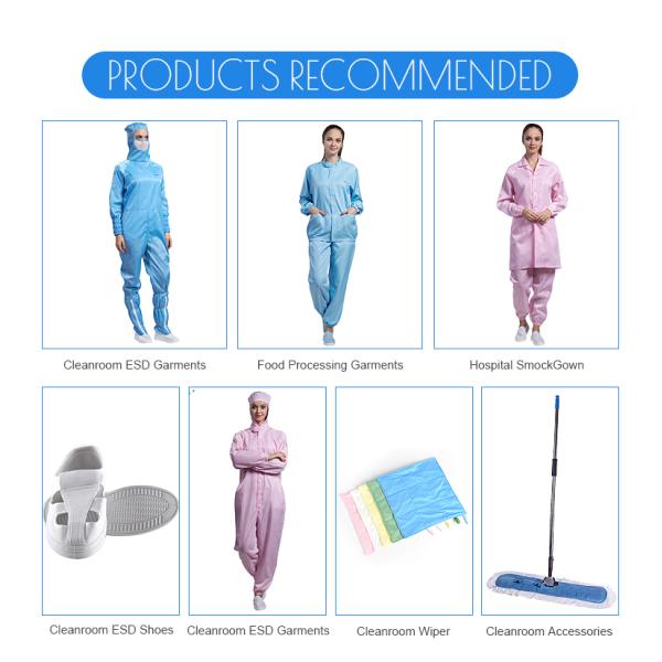 98% Conductive PE SMS Dust Free ESD Cleanroom Coverall