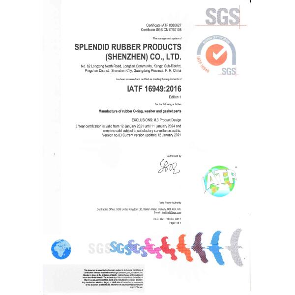 AS568 All Colorful HNBR Rubber O Rings Seal NSF61 Approval Custom Design