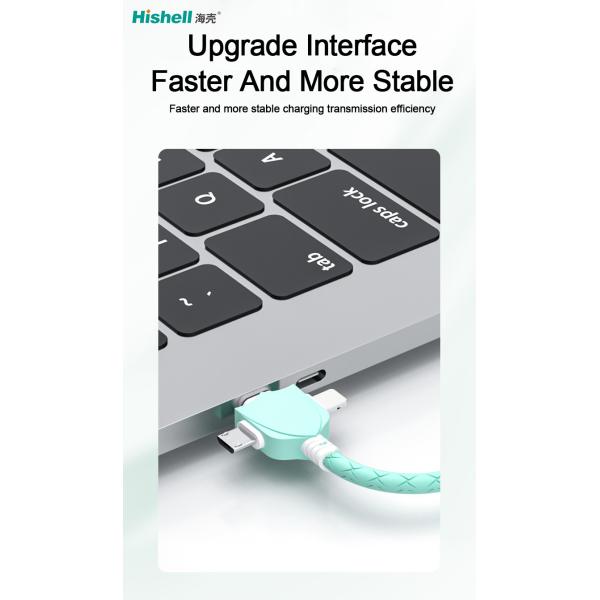 Multipurpose Fast 3 In 1 Charger Cable Length 120CM Ultraportable