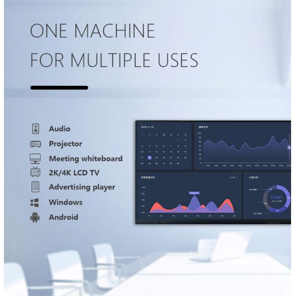 128G ROM 75 Inch Smart Interactive Whiteboard Ir Touch For Teaching Business Office