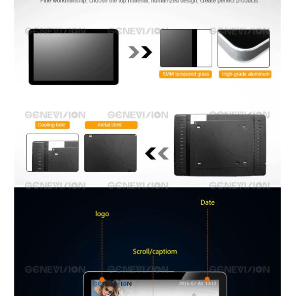 Wall Mounted Elevator Android Advertising Screen 21.5 Inch Indoor Advertising Screen