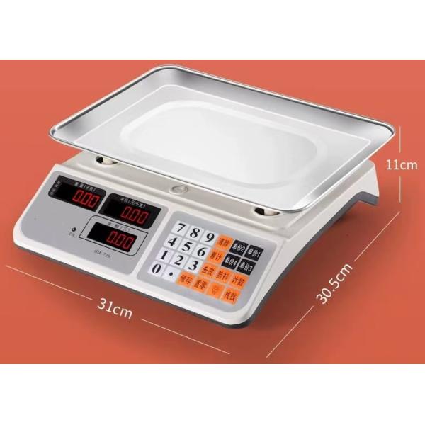 Bench Scale LCD Display White Color Heavy Duty Body 420g Stainless Iron Tray Plate Electric Scale 40kg Capacity High Precision Load Cell