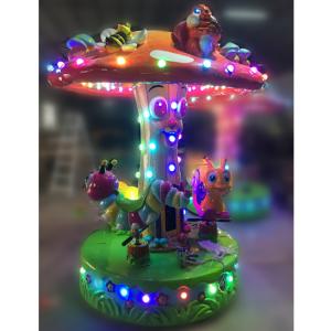 Wholesale 3 seats small worm carousel with cute cartoon design for kids play land from china suppliers