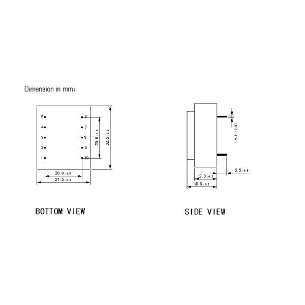 High Dielectric E3015 Encapsulated Transformers PCB Mount 5VA/6VA/8VA/9VA