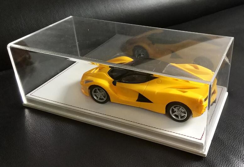 New Design Acrylic Model Car Display Box Perspex Toy Display Case W/ PU Bottom Plexiglass Display Box