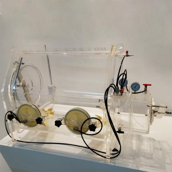Quality Clear Acrylic Benchtop Glove Box , Isolation Glove Box With Kf Interface for sale
