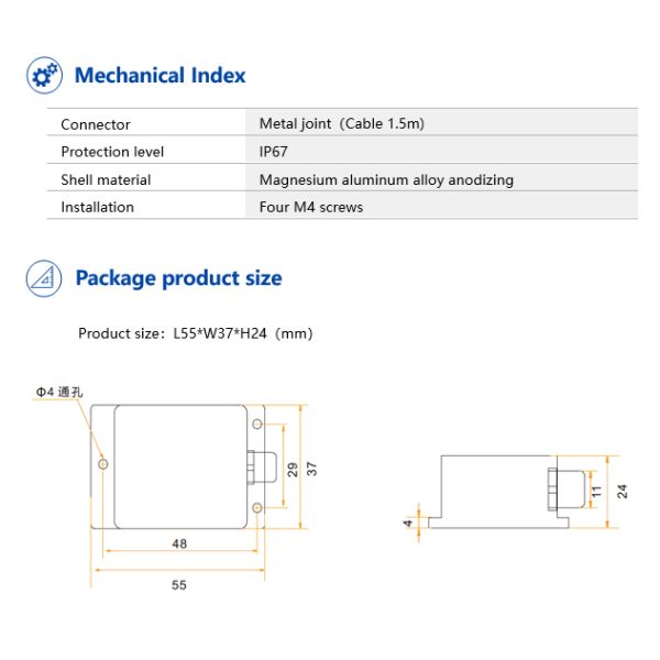 BW-IMU50 Low-Cost Inertial Measurement Unit IMU RS232 /485/TTL Output Optional