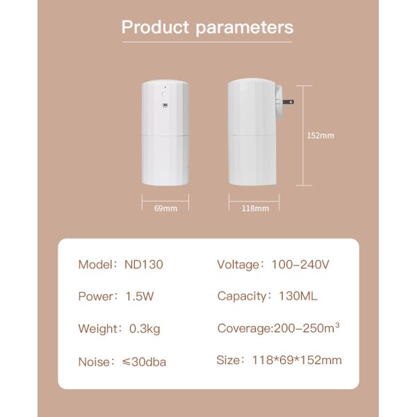 HOMEFISH 130ml Wall Plug Essential Oil Diffuser OEM ODM